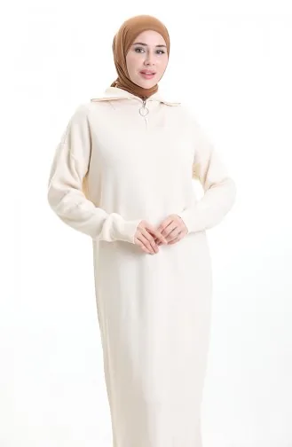 Knitted Turtleneck Dress 0511-07 Cream 0511-07
