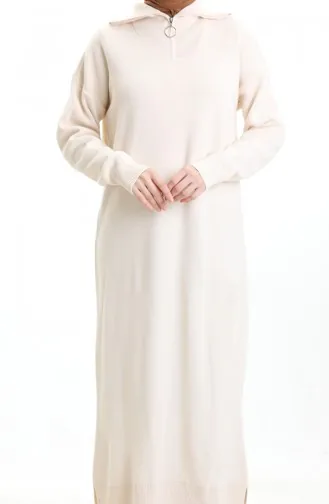 Knitted Turtleneck Dress 0511-07 Cream 0511-07