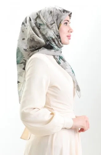 Karaca Blumenmuster Naturfaser Schal 82017-13 Beige Grün 82017-13