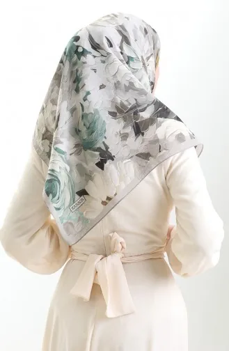 Karaca Blumenmuster Naturfaser Schal 82017-13 Beige Grün 82017-13