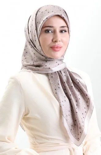 Karaca Geometrik Desenli Reyon Eşarp 82020-02 Açık Vizon Kahverengi