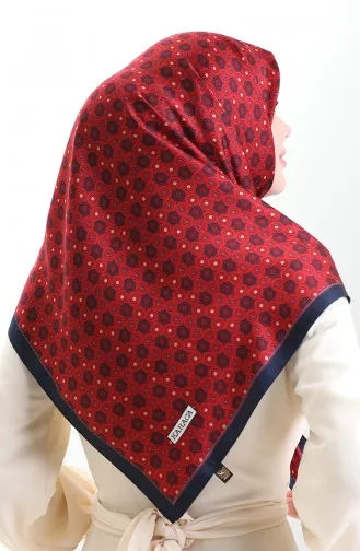 Karaca Geometrisch Gestreepte Rayonsjaal 82020-03 Marineblauw Bordeauxrood 82020-03