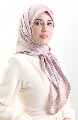 وشاح كاراكا من الرايون بنقشة هندسية 82020-05 مينك أرجواني 82020-05