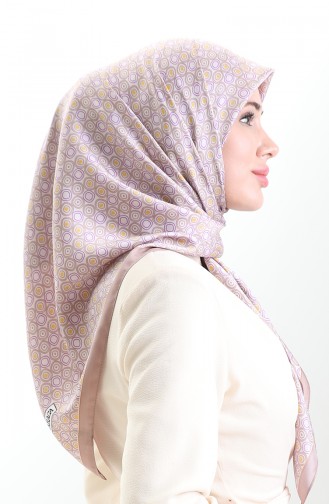 وشاح كاراكا من الرايون بنقشة هندسية 82020-05 مينك أرجواني 82020-05