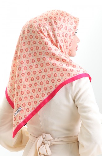 Karaca Geometrisch Gemusterter Viskoseschal 82020-07 Rosa Creme 82020-07