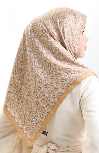 Karaca Geometrisch Gemusterter Viskoseschal 82020-09 Gold Creme 82020-09
