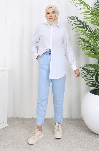 Pantalon Jean Boyfriend Lavé 3006-02 Bleu Glace 3006-02