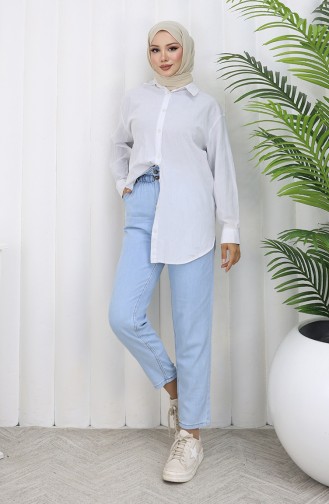 Pantalon Jean Boyfriend Lavé 3006-02 Bleu Glace 3006-02