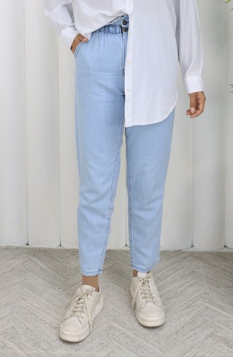 Pantalon Jean Boyfriend Lavé 3006-02 Bleu Glace 3006-02