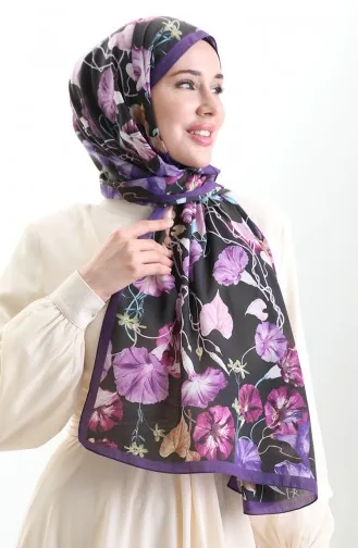 Karaca Baumwollschal 82006-01 Lila Schwarz 82006-01