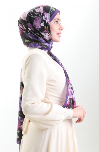 Karaca Cotton Shawl 82006-01 Purple Black 82006-01