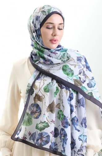 Karaca Cotton Shawl 82006-04 Navy Blue Green 82006-04