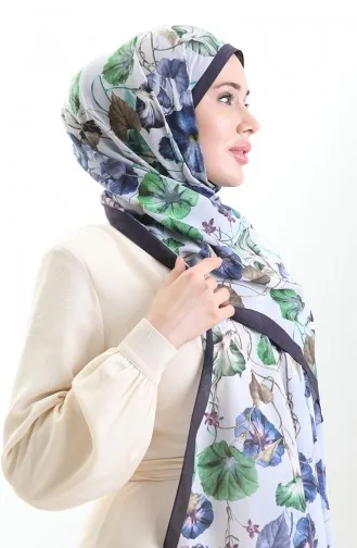 Karaca Cotton Shawl 82006-04 Navy Blue Green 82006-04