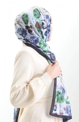 Karaca Cotton Shawl 82006-04 Navy Blue Green 82006-04