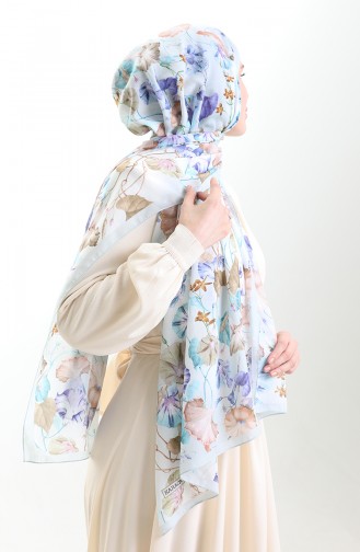 Karaca Cotton Şal 82006-07 Bebek Mavisi Mor