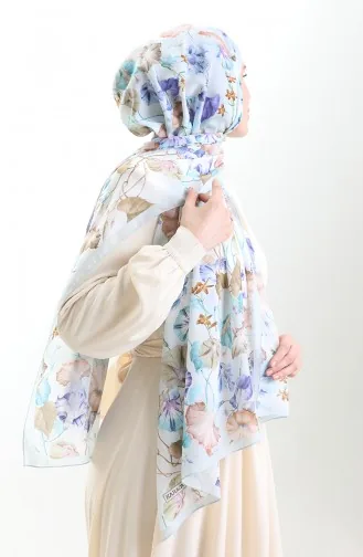 شال كاراكا القطني 82006-07 أزرق فاتح بنفسجي 82006-07