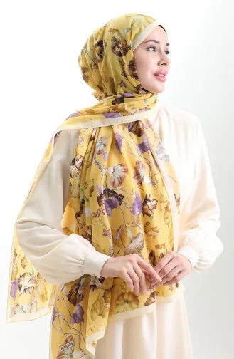 Karaca Cotton Shawl 82006-10 Yellow Purple 82006-10
