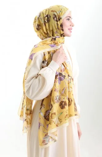 Karaca Cotton Shawl 82006-10 Yellow Purple 82006-10