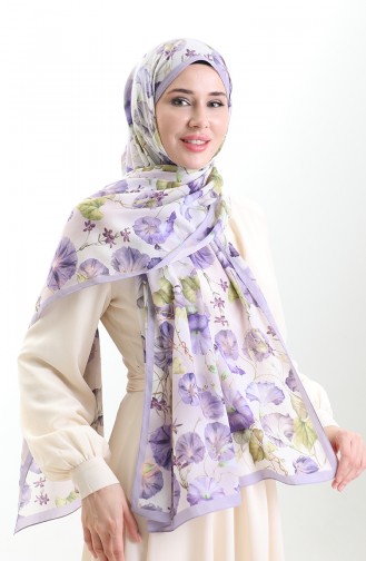 Karaca Cotton Şal 82006-11 Lila Ekru