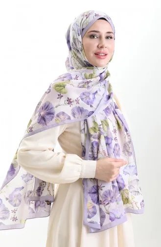 Karaca Châle Coton 82006-11 Lilas Ecru 82006-11