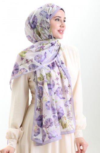 Karaca Cotton Şal 82006-11 Lila Ekru