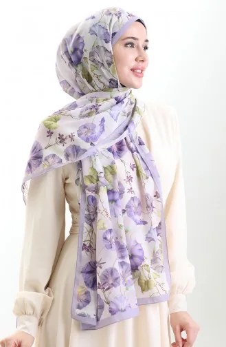 Karaca Châle Coton 82006-11 Lilas Ecru 82006-11