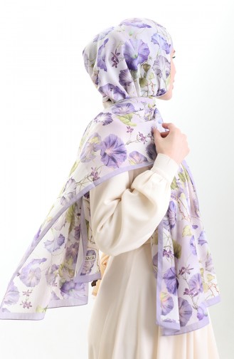 Karaca Cotton Şal 82006-11 Lila Ekru