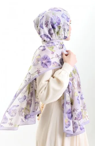 Karaca Châle Coton 82006-11 Lilas Ecru 82006-11