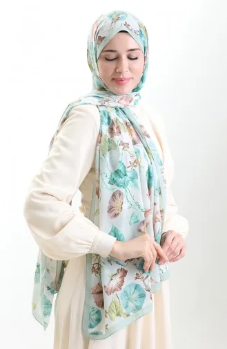 Karaca Katoenen Sjaal 82006-13 Zeegroen Bruin 82006-13