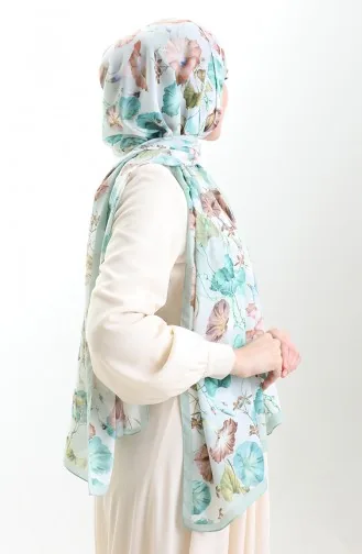 Karaca Katoenen Sjaal 82006-13 Zeegroen Bruin 82006-13