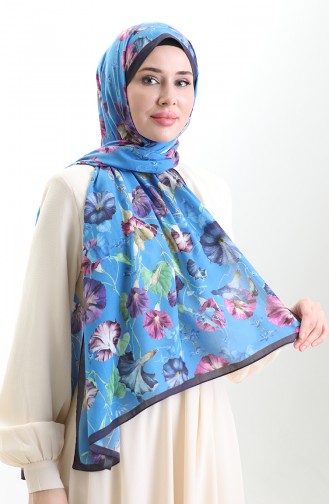 Karaca Cotton Şal 82006-14 Lacivert Saks