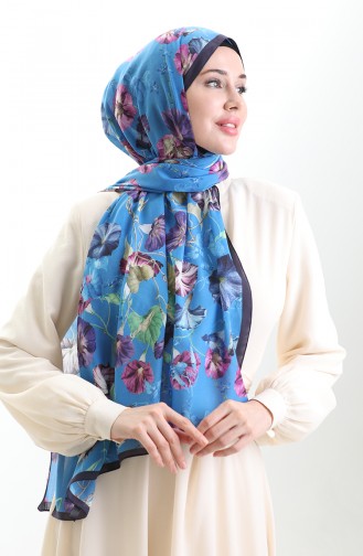 Karaca Cotton Şal 82006-14 Lacivert Saks