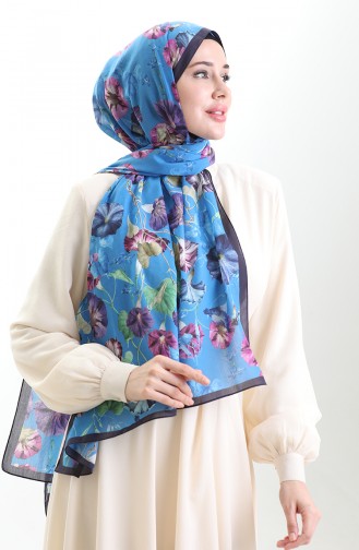 Karaca Cotton Şal 82006-14 Lacivert Saks