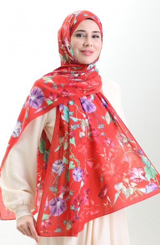 Karaca Cotton Şal 82006-15 Kırmızı Yeşil