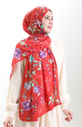 Karaca Cotton Şal 82006-15 Kırmızı Yeşil