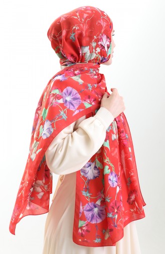 Karaca Cotton Şal 82006-15 Kırmızı Yeşil