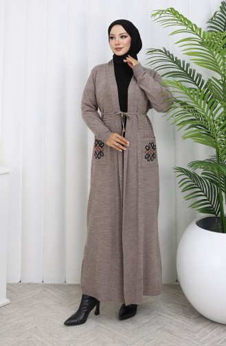 Knitwear Embroidered Long Cardigan 0021-02 Mink 0021-02