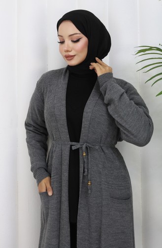 Knitwear Long Cardigan With Pocket 0036-01 Anthracite 0036-01