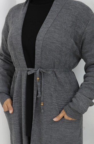 Knitwear Long Cardigan With Pocket 0036-01 Anthracite 0036-01