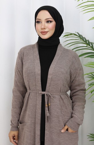 Knitwear Long Cardigan With Pocket 0036-02 Mink 0036-02