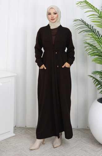 Knitwear Long Cardigan With Pocket 0036-03 Brown 0036-03