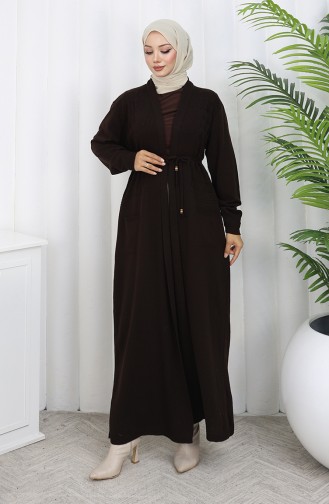 Knitwear Long Cardigan With Pocket 0036-03 Brown 0036-03