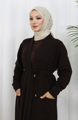 Knitwear Long Cardigan With Pocket 0036-03 Brown 0036-03