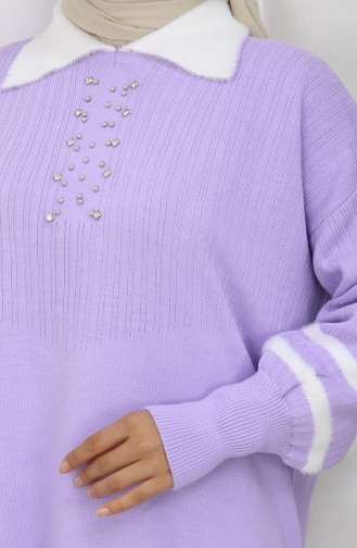 Knitwear Balloon Sleeve Collar Tunic 3007-09 Lilac 3007-09
