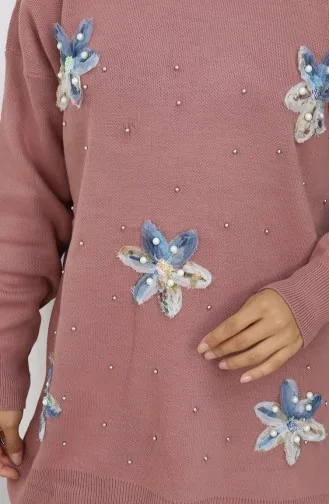 Triko Garnili Tunik 3010-01 Gül Kurusu