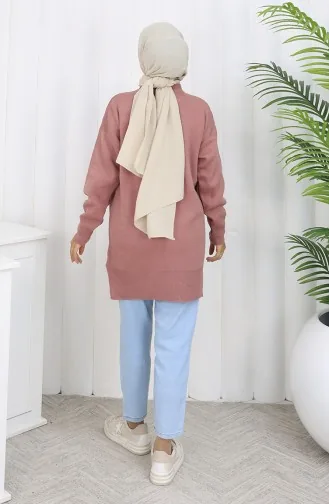 Triko Garnili Tunik 3010-01 Gül Kurusu