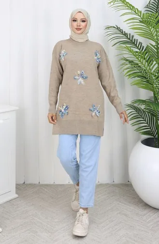 Triko Garnili Tunik 3010-04 Vizon