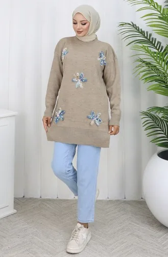 Triko Garnili Tunik 3010-04 Vizon