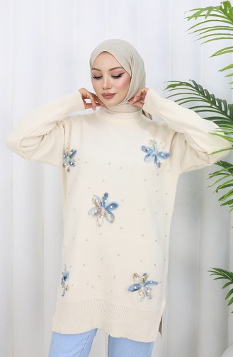 Tunique Garnie En Tricot 3010-05 Beige 3010-05