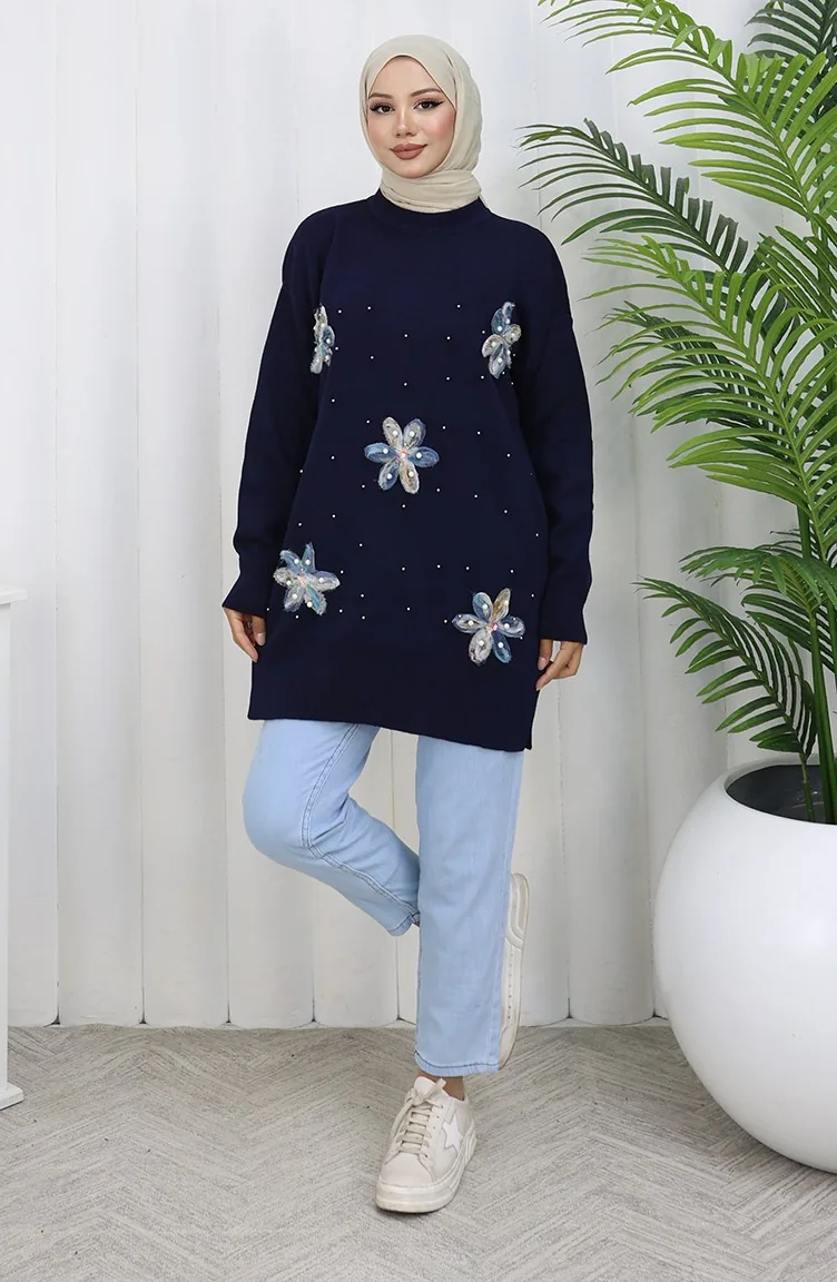 Triko Garnili Tunik 3010-09 Lacivert